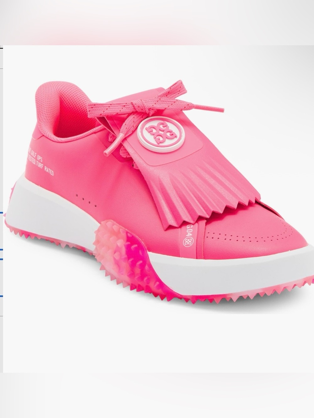 G/FORE Pink Women's Slip-On Sneaker with Kiltie Detail